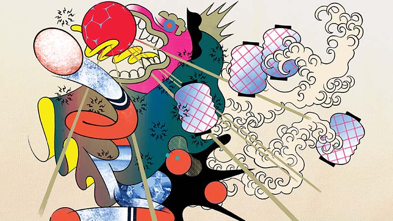 Artwork by Nori Okawa from Japan, created for Visa’s Reimagine FIFA World Cup 2026 collaboration.